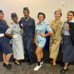 Foundation volunteers in uniform during the Women in the Air Force Association luncheon.