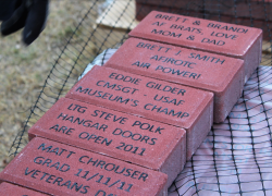 Sample of engravable brick pavers ordered through the Airman Heritage Foundation's Legacy Paver Program.