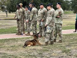 Members of the U.S. Armed Forces attend the Military Working Dog Teams National Monument Ten Year Commemoration.